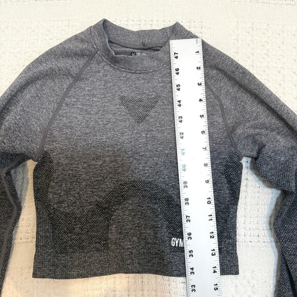 Gymshark medium Ombre seamless long sleeve athletic crop top TLS2 2891 - Picture 2 of 10